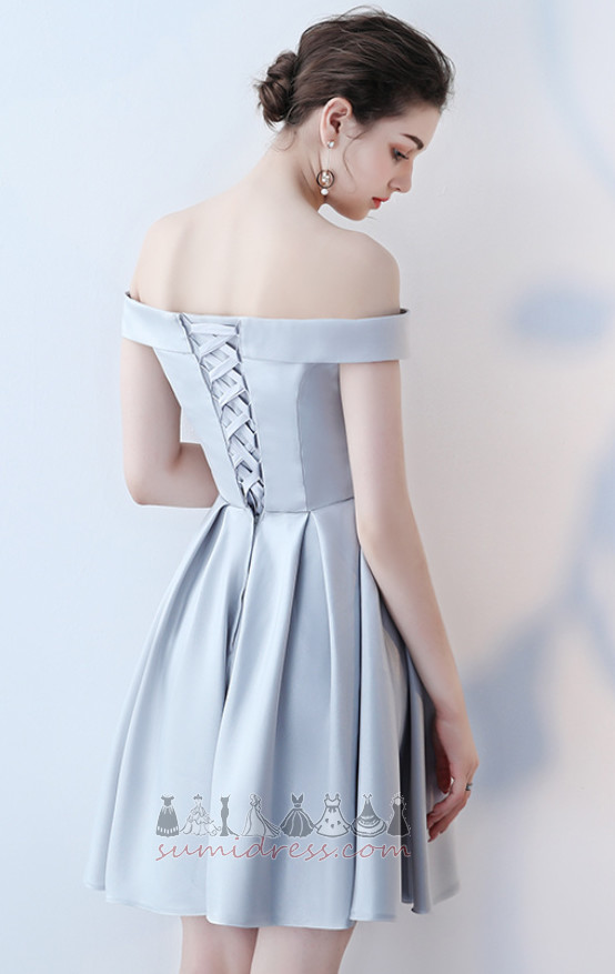 Triangle pleat Knee Length Natural Waist Fall Glamorous Satin Bridesmaid Dress