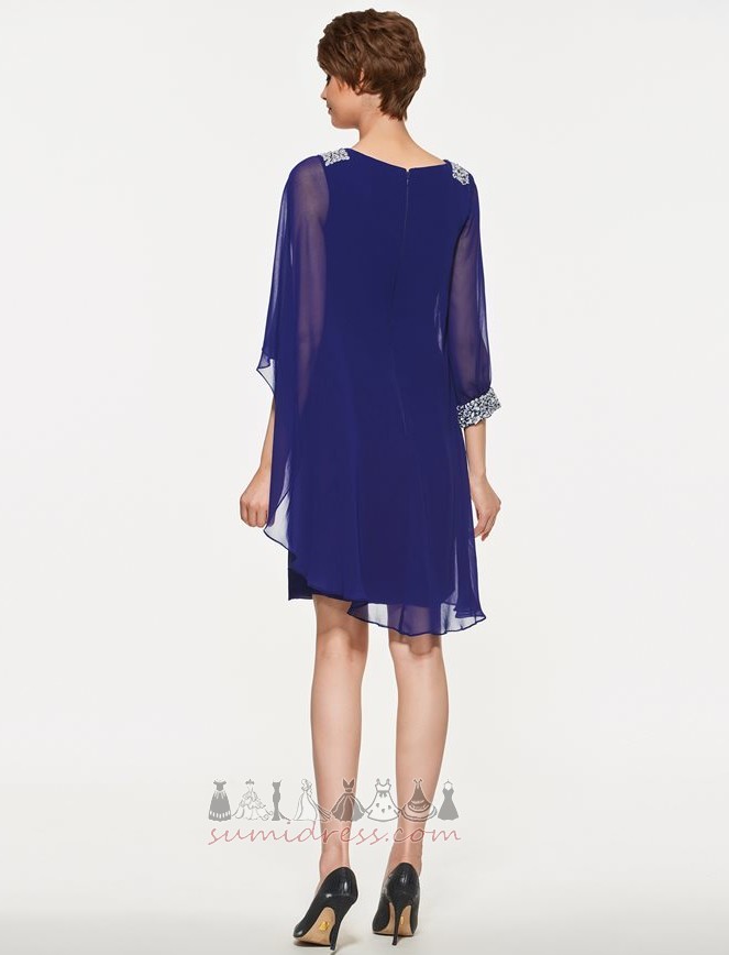 Triangle pleat Knee Length Natural Waist Spring Loose Sleeves Mother Dress