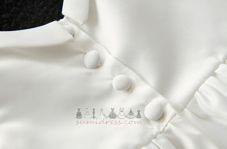 Tričko Prírodné pása Šperk Krátke rukávy Kolená Satén Krstiny šaty