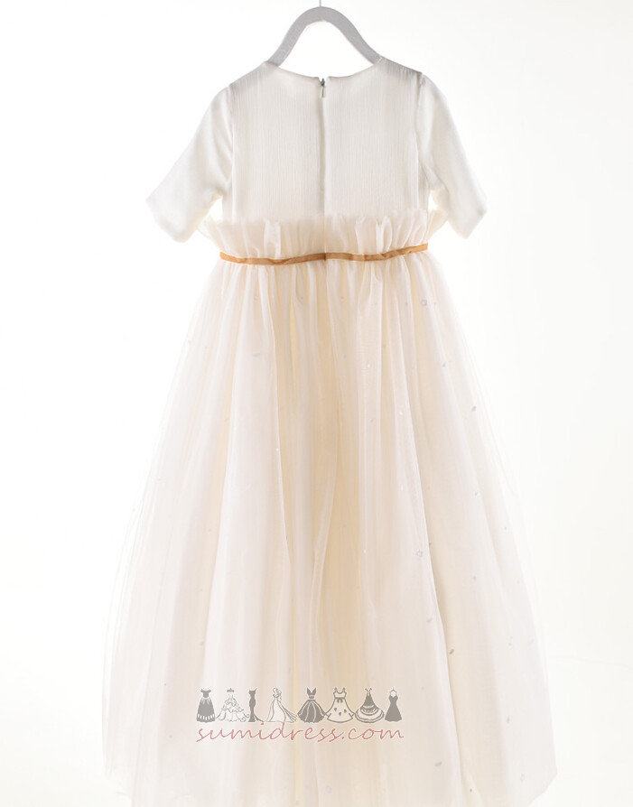 Trumpomis rankovėmis Marškinėliai Linija Elegantiškas Puoštas Gėlių mergaitė sijonas