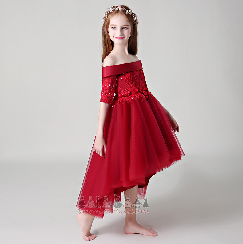 Tül Göz alıcı Asimetrik Göster / Performans Doğal belden Yaz Çocuklar elbise