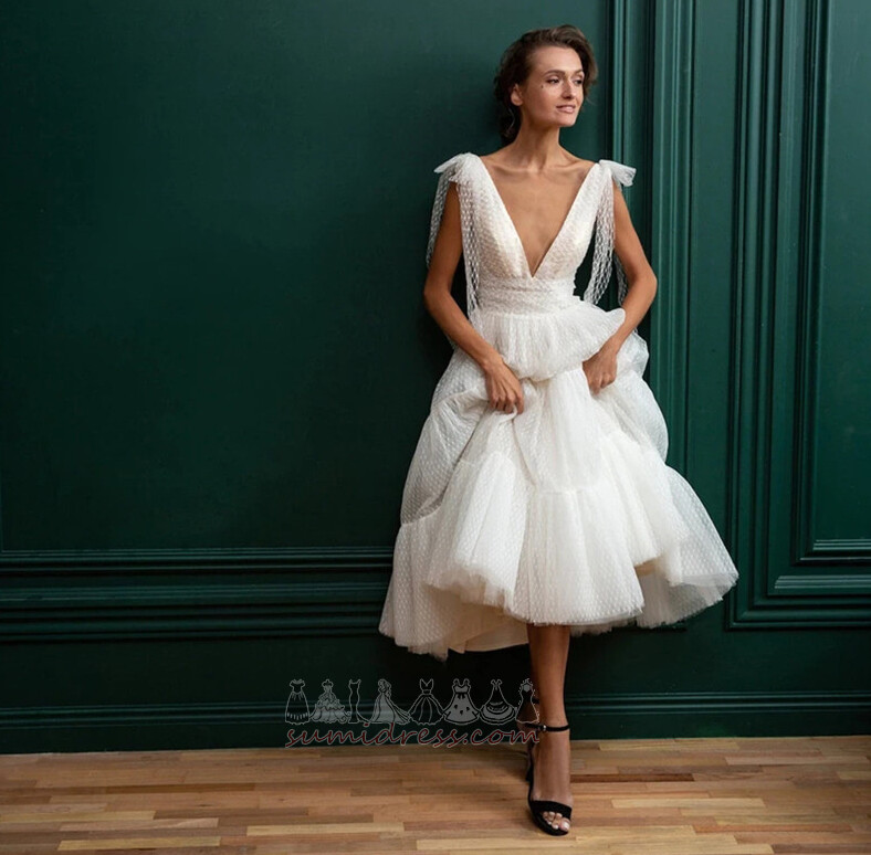 Tül Zarif Çay uzunluğu Orta Doğal belden Plaj Düğün Elbise