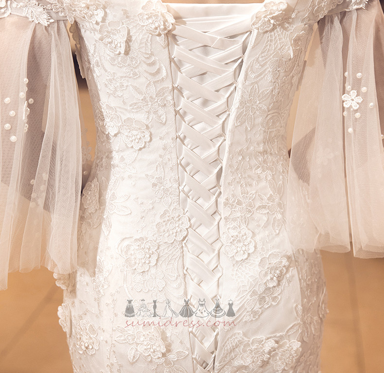 Tule Off-The-Shoulder Herfst Medium Zeemeermin Lang Bruid jurk