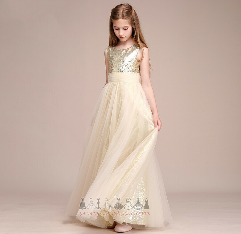 Tüll Cipzár fel Vonalú Flitteres Flitteres Bodice Elegáns Virágáruslány szoknya