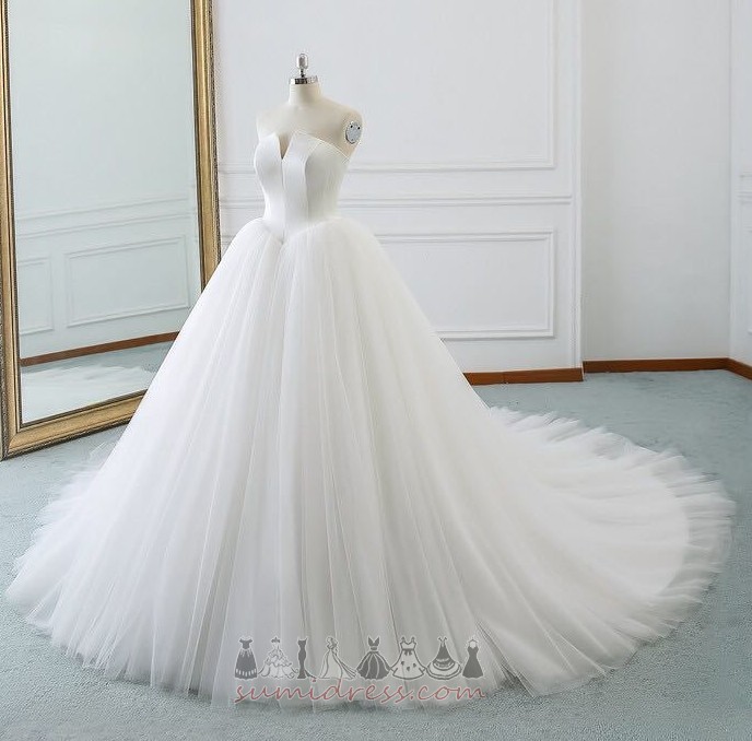 Tulle A-Line Pear Draped Backless Spring Wedding Dress