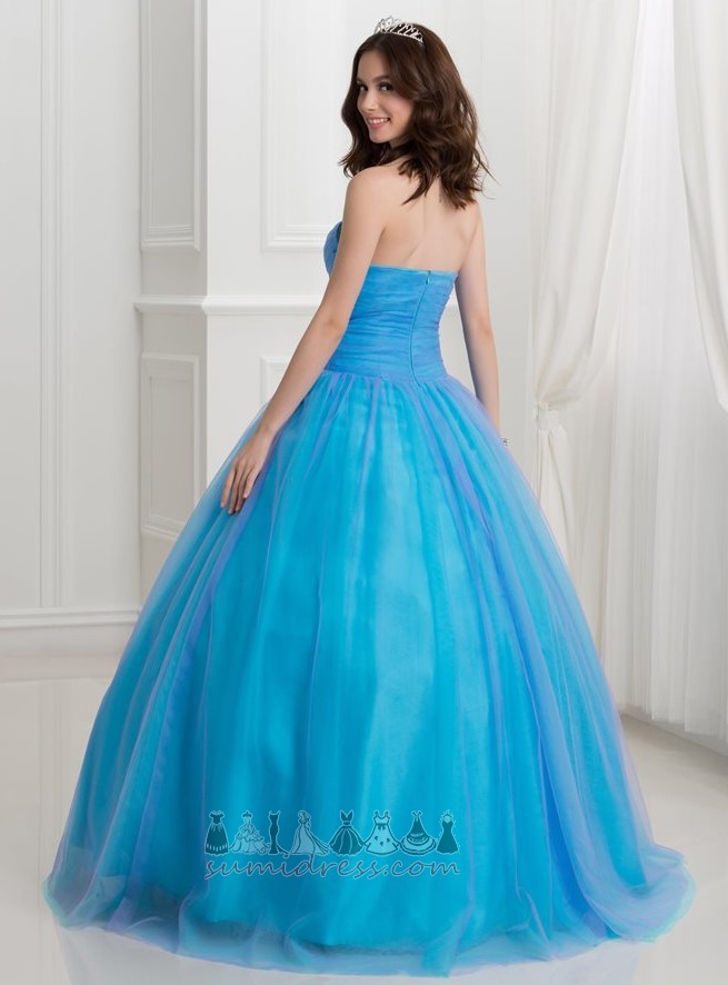Tulle Beading Natural Waist Strapless Pleated Bodice Zipper Up Adulthood ceremony dress