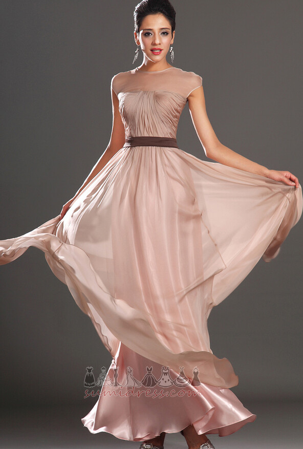 Tulle Overlay Enkellange Appel Mouwloos Composiet chiffon Juweel Avonds rok