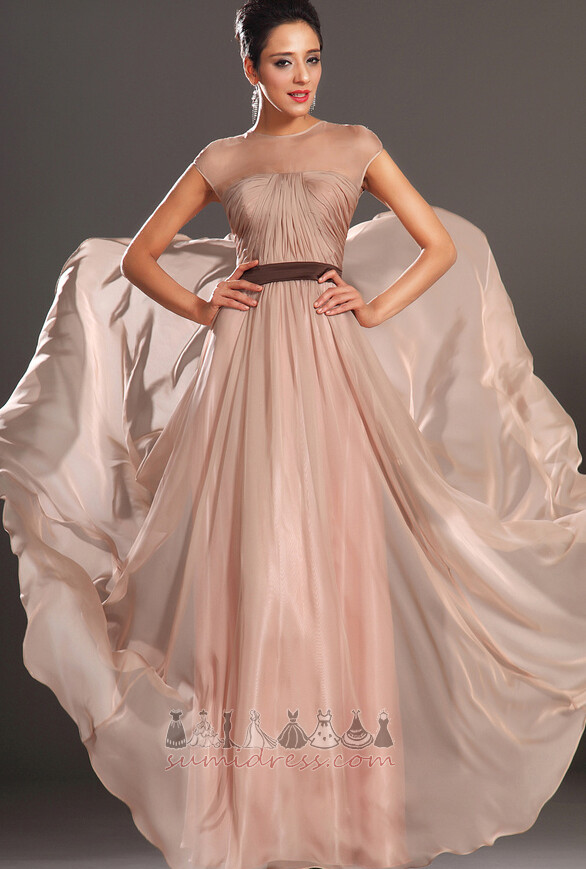 Tulle Overlay Enkellange Appel Mouwloos Composiet chiffon Juweel Avonds rok