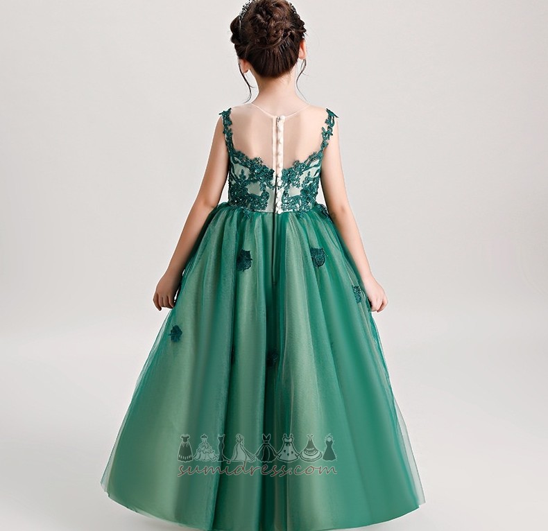 Tulle Overlay Natural Waist Sleeveless Zipper Up Ankle Length Tulle Flower Girl Dress