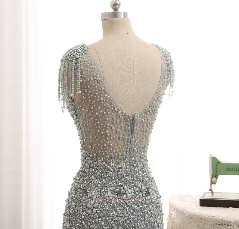 Uten Ermer Off-the-Shoulder Glidelås Chic Tyll Sommer Aftenkjole