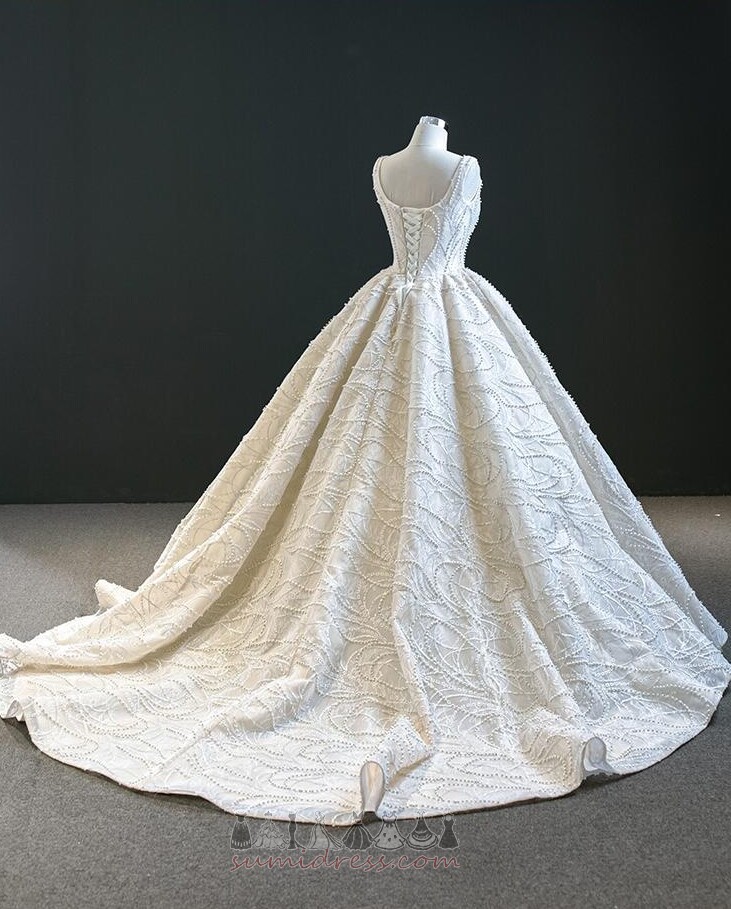 Uzun Doğal belden Bağcıklı Chapel tren Kış Bir çizgi Düğün Elbise