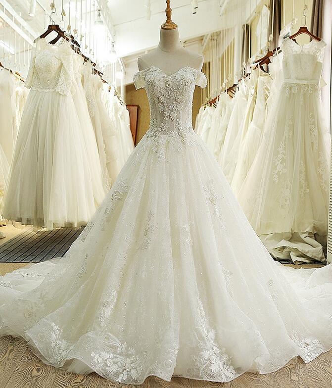 Uzun Doğal belden Orta Bağcıklı Resmi Prenses Düğün Elbise