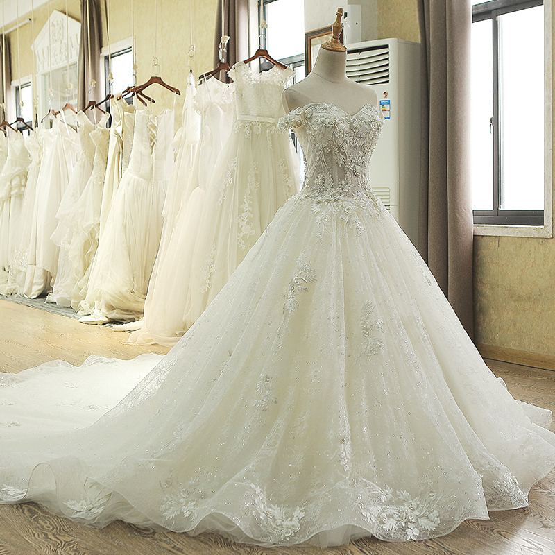 Uzun Doğal belden Orta Bağcıklı Resmi Prenses Düğün Elbise