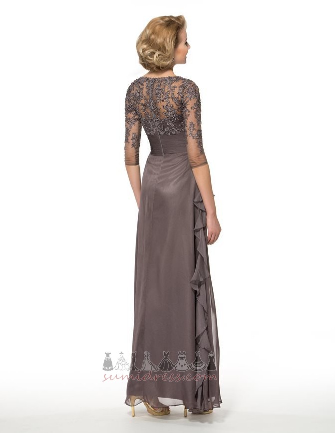 V-Ausschnitt Reißverschluss Hochzeit Chiffon Knöchellang Sommer Brautmutterkleid