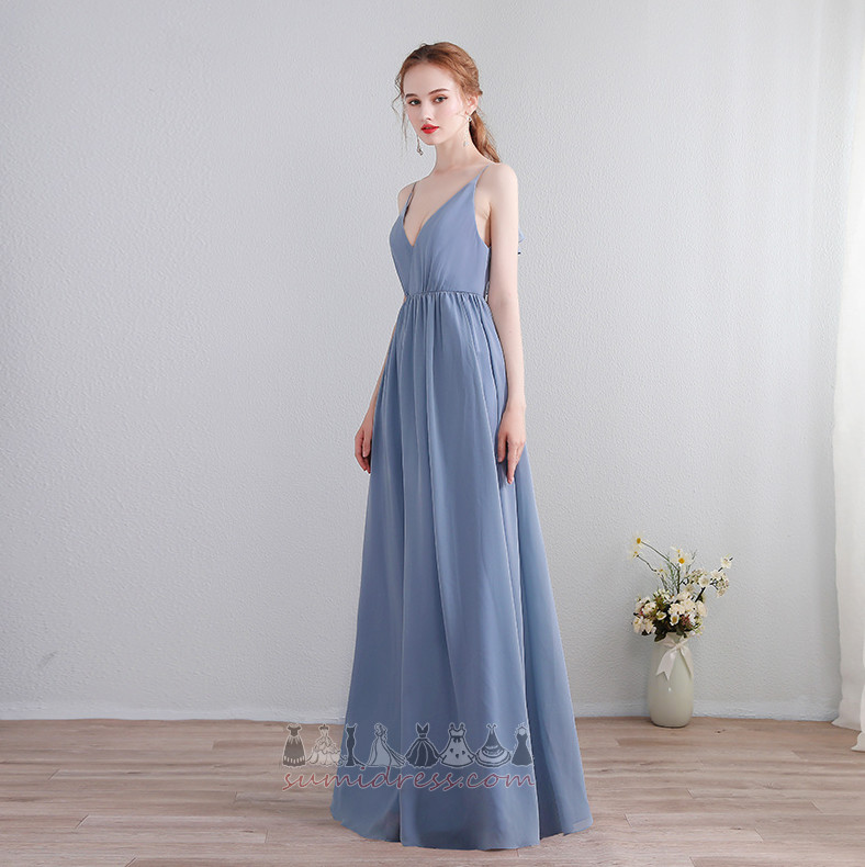 V-nek Trapsgewijze Natuurlijk Mouwloos Medium Elegante Bruidsmeisje jurk