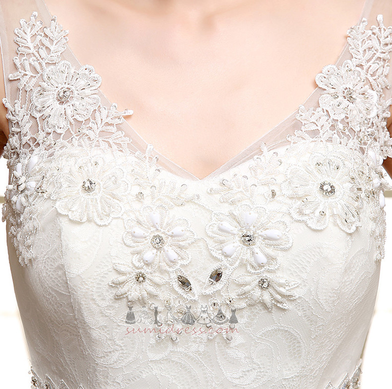 V-подібним вирізом без спинки русалка Мереживо Overlay мереживо пляж Весільна сукня