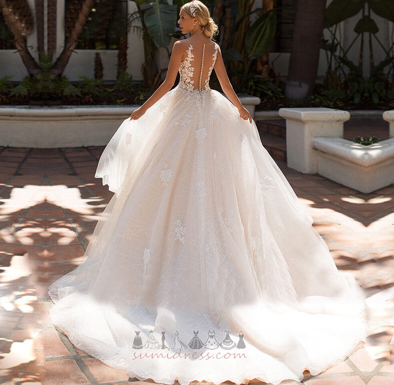 V-подібним вирізом безрукавний Довго драпіровані лінія пляж Весільна сукня