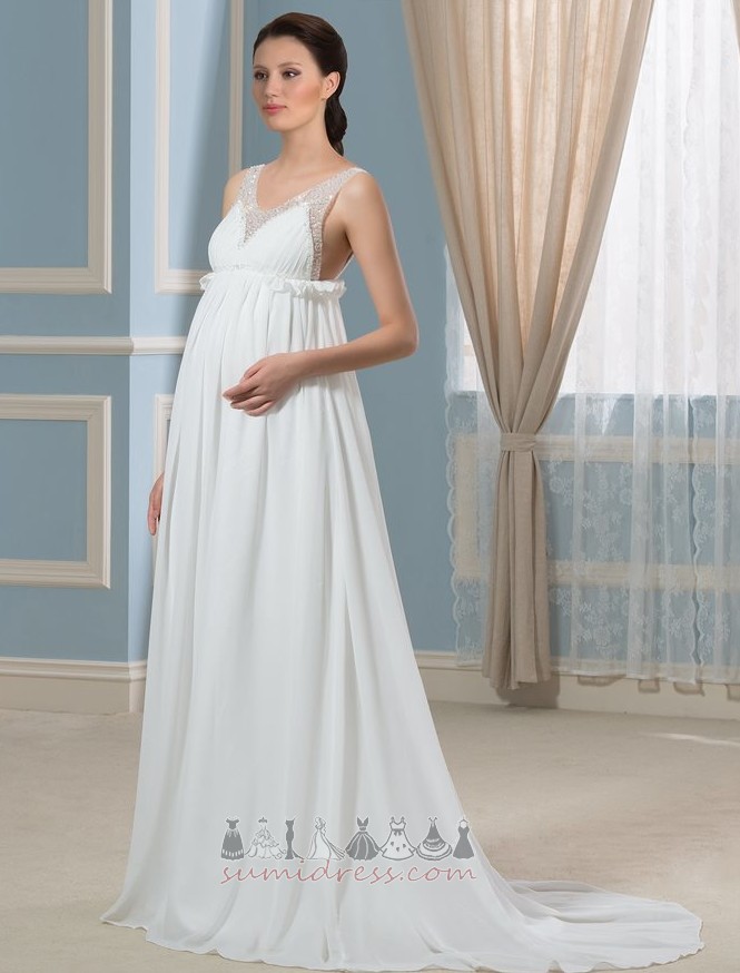 V-подібним вирізом літо імперія блискавка вгору шифон на відкритому повітрі Весільна сукня