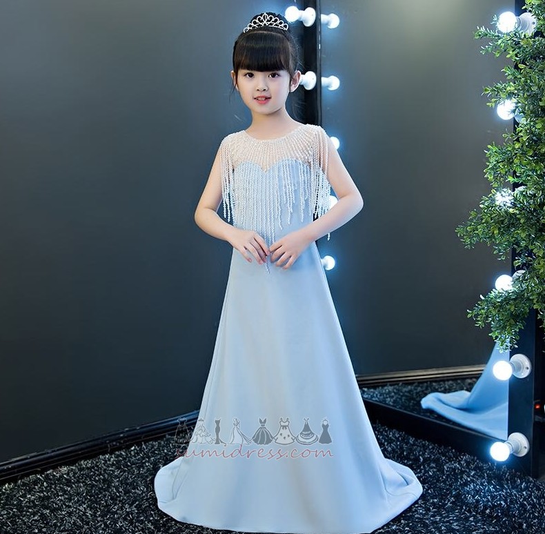 vestido da menina de flor Chique corpete de jóias Jóia Missangas Show / Performance Zíper