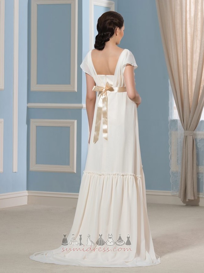 Vestido de casamento Elegante Zíper Corpete plissado Rosette acentuado Longo Camiseta