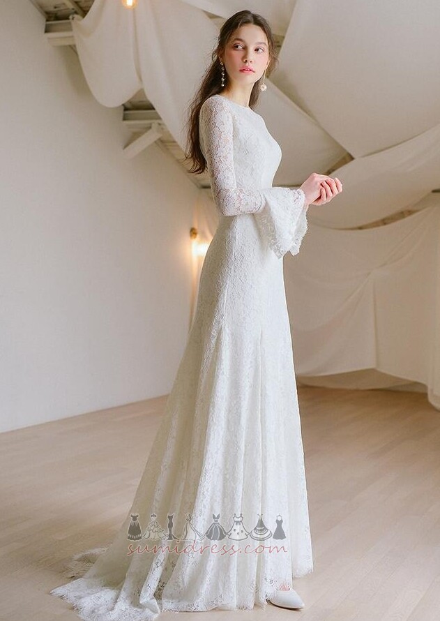 Vestido de casamento Poeta Renda Formato A Até o chão Manga comprida Luxo
