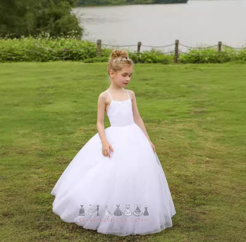 Vestido de flores niña Verano Natural Sin mangas Largo Drapeado Correas de espagueti