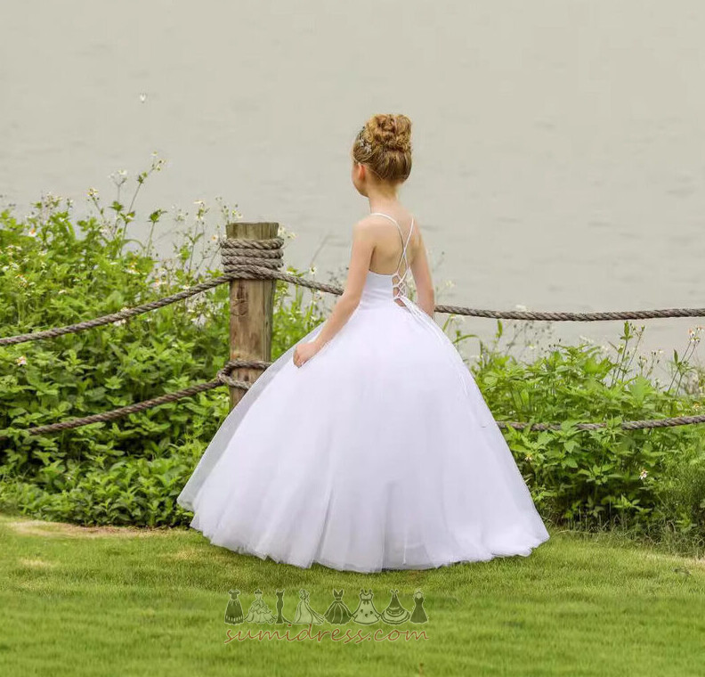 Vestido de flores niña Verano Natural Sin mangas Largo Drapeado Correas de espagueti