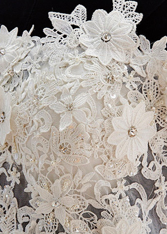 Vestito da sposa Sala Cappellini Naturale Pizzo Cerniera Maniche Corte