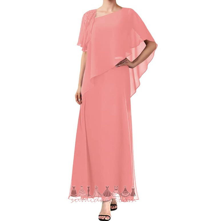 Visoka natkrivena Gležanj Duljina Prirodne struka Elegantan prodaja Šifon Majka haljina