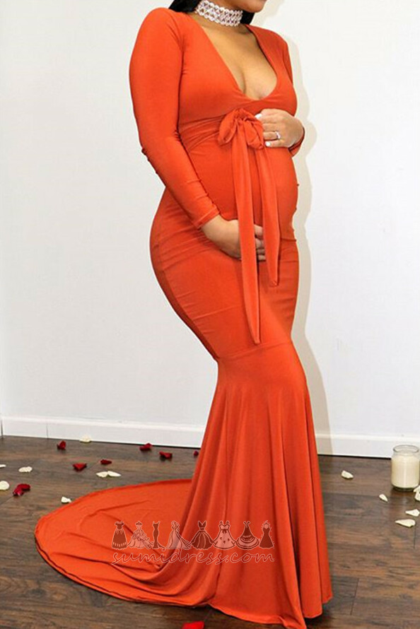 Високи Цоверед В-Нецк банкет Природни Струк дуг крушка Вечерња тоалета