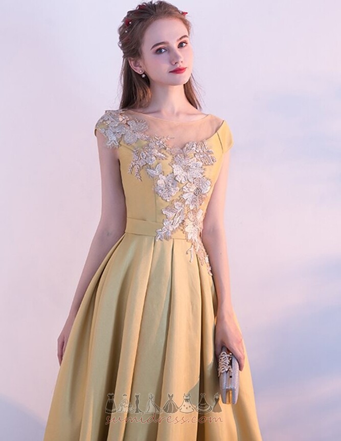 вечерние платье A-линия повязка Бато Аппликации весна элегантный