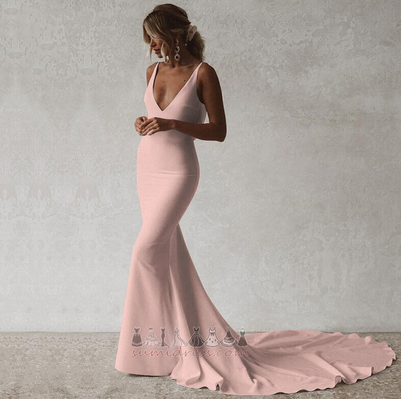 вечерние платье без спинки длинный V-образным вырезом элегантный Открытый русалка