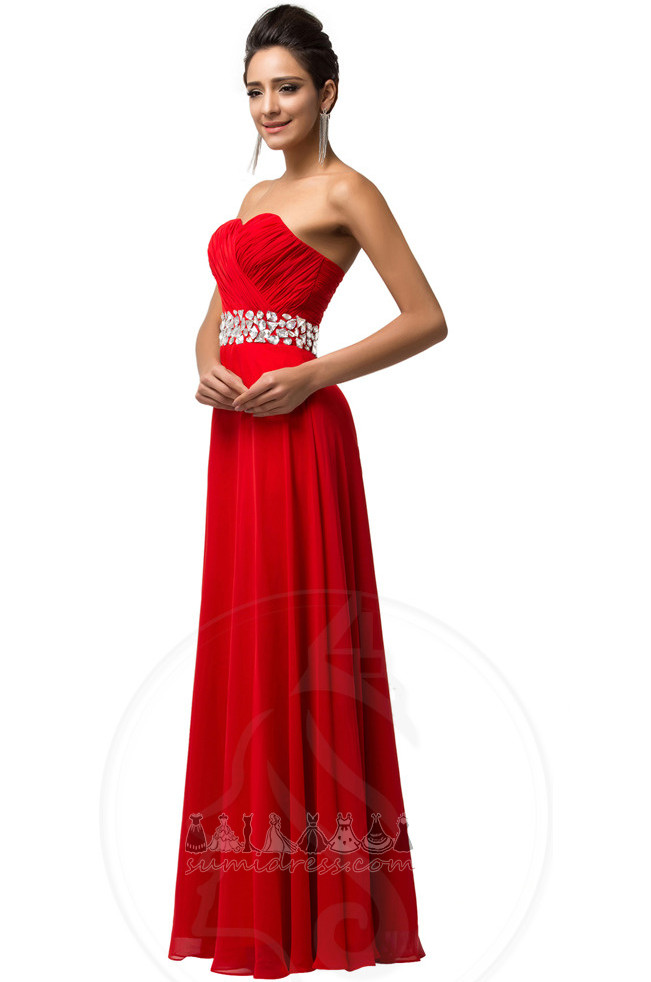 вечернее платье элегантный развальцовка шифон повязка бисера пояса Природные Талия