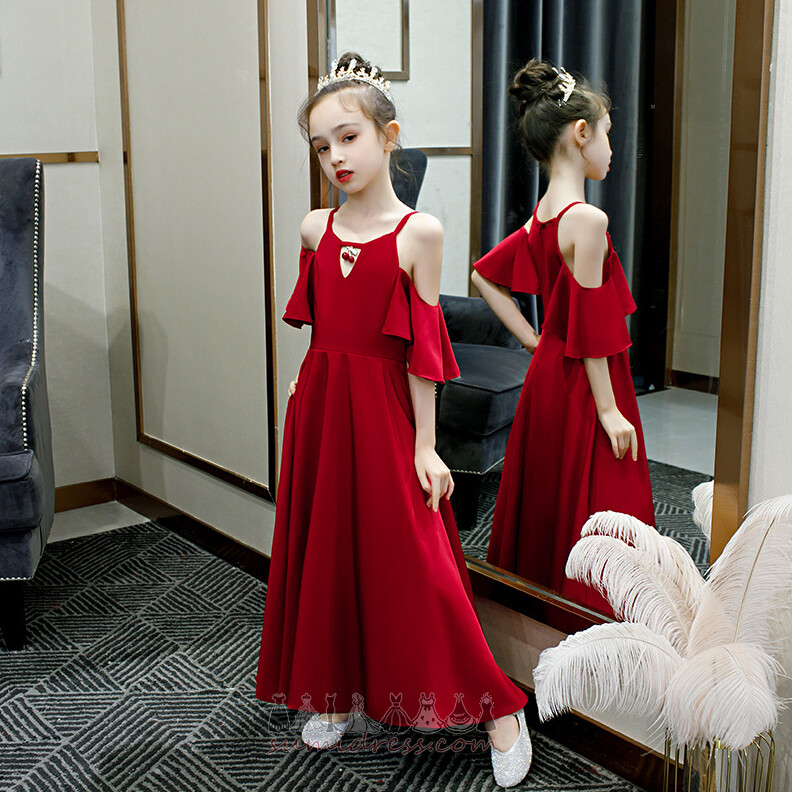 Vjenčanje Srednji Crta Prirodne struka Sitni rukavima Ljeto Djeca haljina