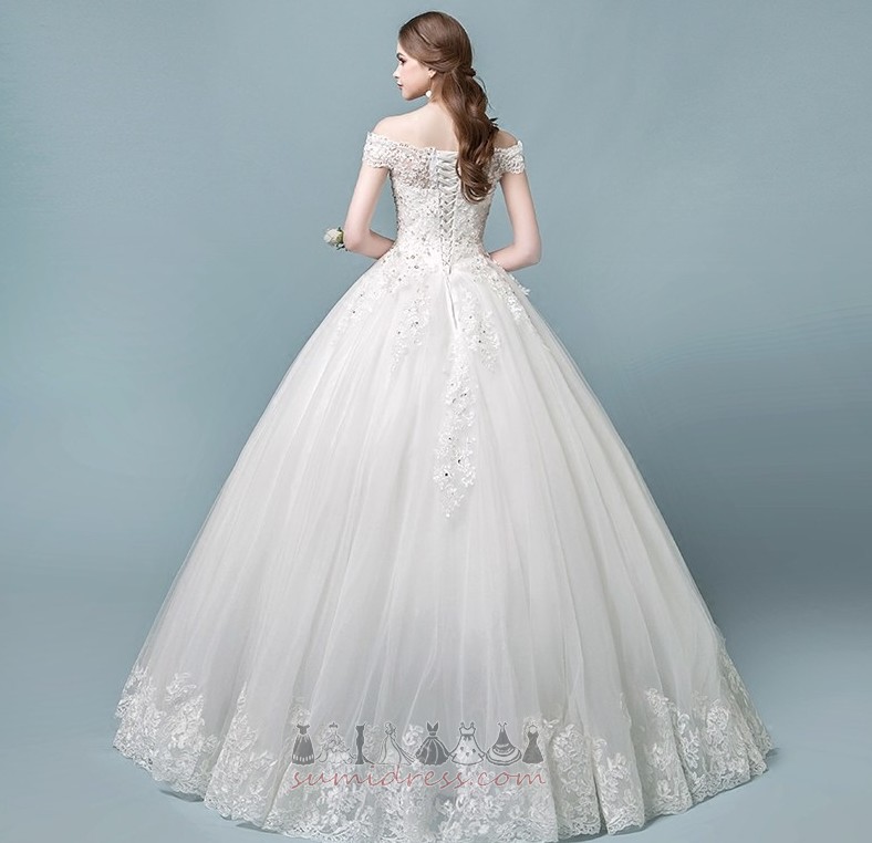 весна З плеча довжина щиколотки Босоніжки лінія атлас Весільна сукня