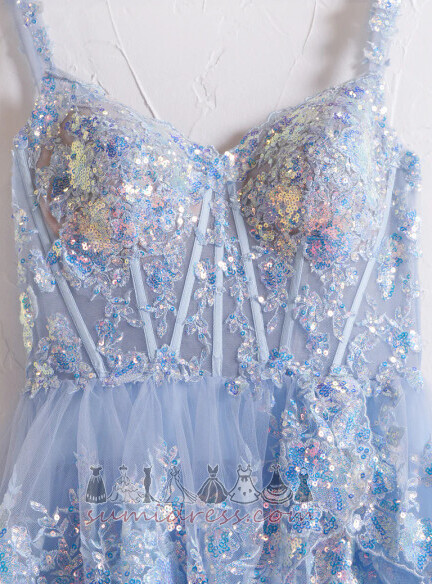 Vonalú Spagetti pántokkal Hosszú Appliqués Csipke Nyári Estélyi ruha