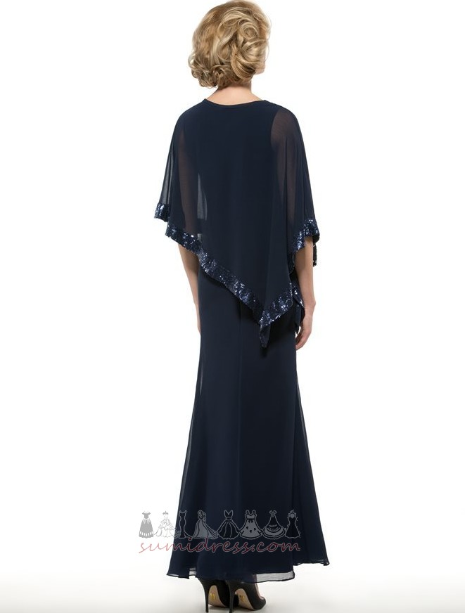 With Shawl Ankle Length Zipper Up Medium Tight Chiffon Mother Dress