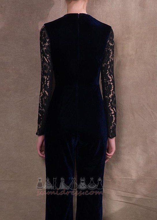 З брюками природні Талія тонкий ілюзія рукава Костюм мереживо Вечірні плаття