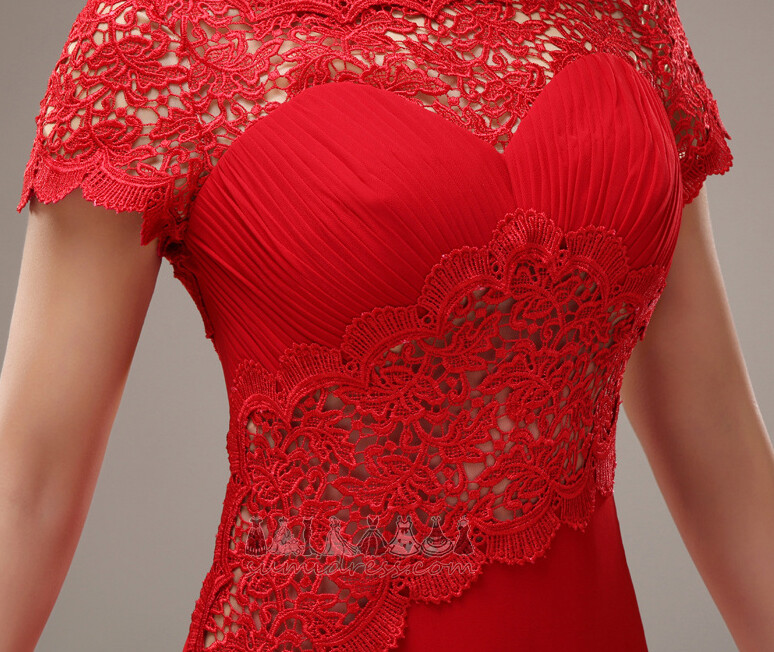З плеча мереживо короткі рукави блискавка вгору сучасний мереживо Весільна сукня