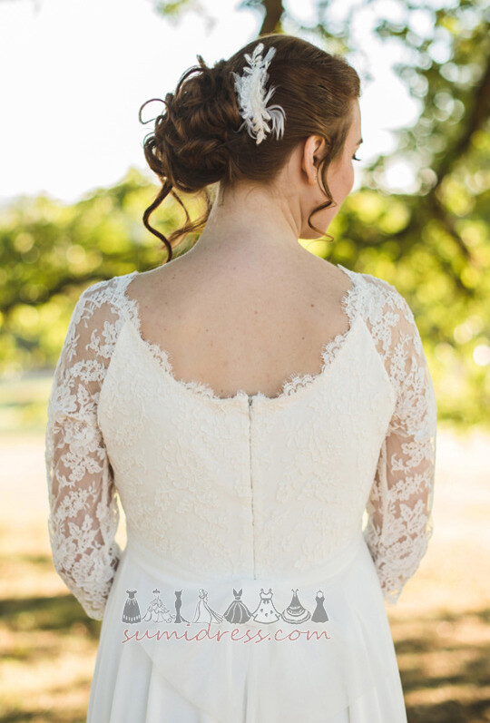 Zadrgo navzgor Zajemalka Iluzija rokavi Dolgimi rokavi Imperij pasu Poročna obleka