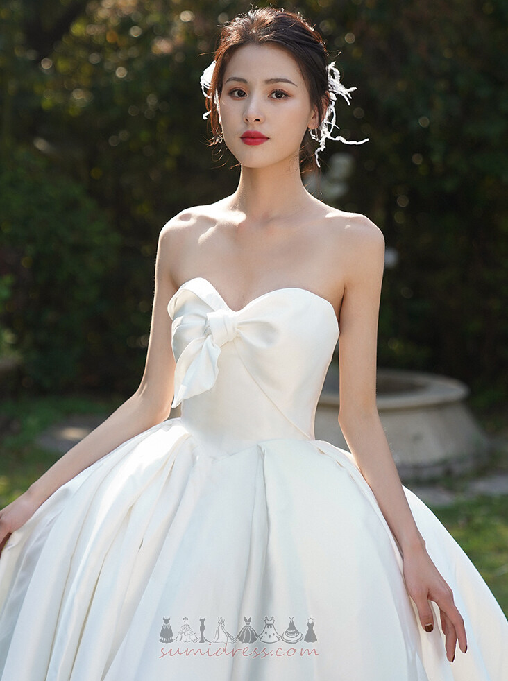 зал атлас безрукавний розкішний Босоніжки лук Весільна сукня