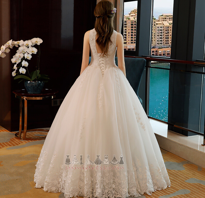 замкова щілина формальний королева Енн драпіровані природні Талія лінія Весільна сукня