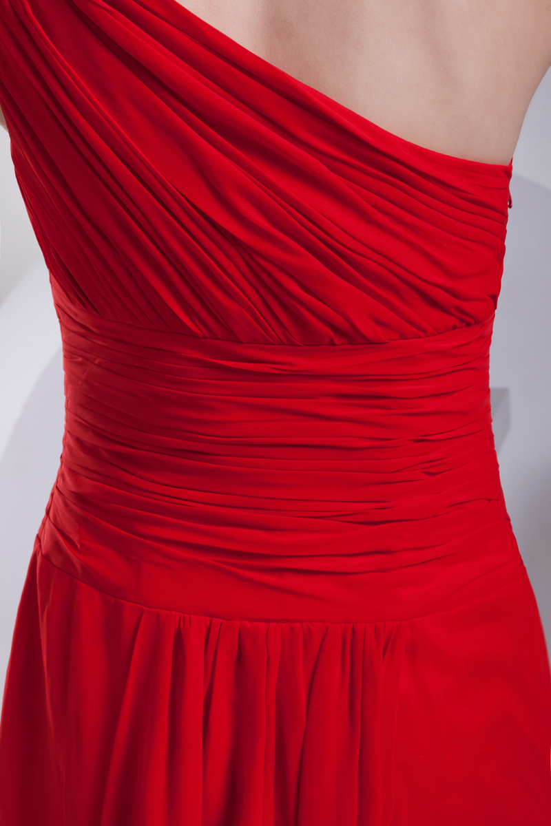 Zarif Sonbahar Kat uzunluğu Asimetrik kollu Dantelli Şifon Gece elbisesi