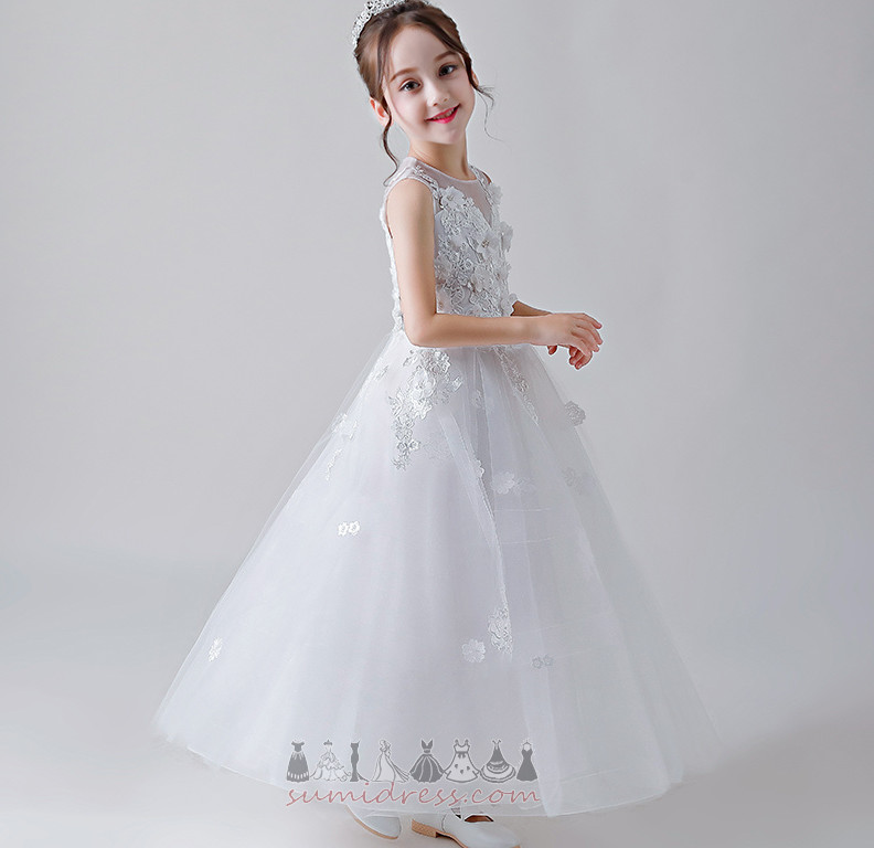 Zatvarač Akcentom Rozeta Dragulj Gležanj Duljina Prirodne struka Saten Djeca haljina