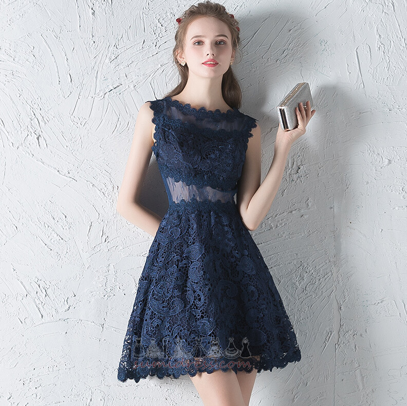 Zip až Střední pasu Krajkou Overlay Neformální Kolena délka Bez rukávů Večerní šaty