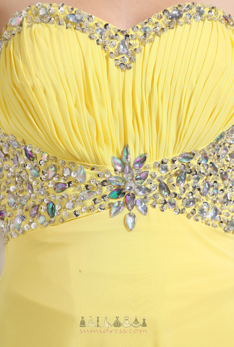 Zipper Chiffon Empire Waist Crystal Elegant Floor Length Evening Dress