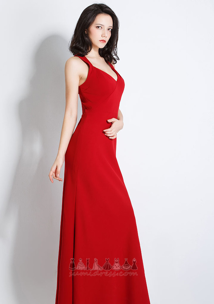 Zipper Natural Waist Sleeveless Floor Length Draped Elegant Evening gown