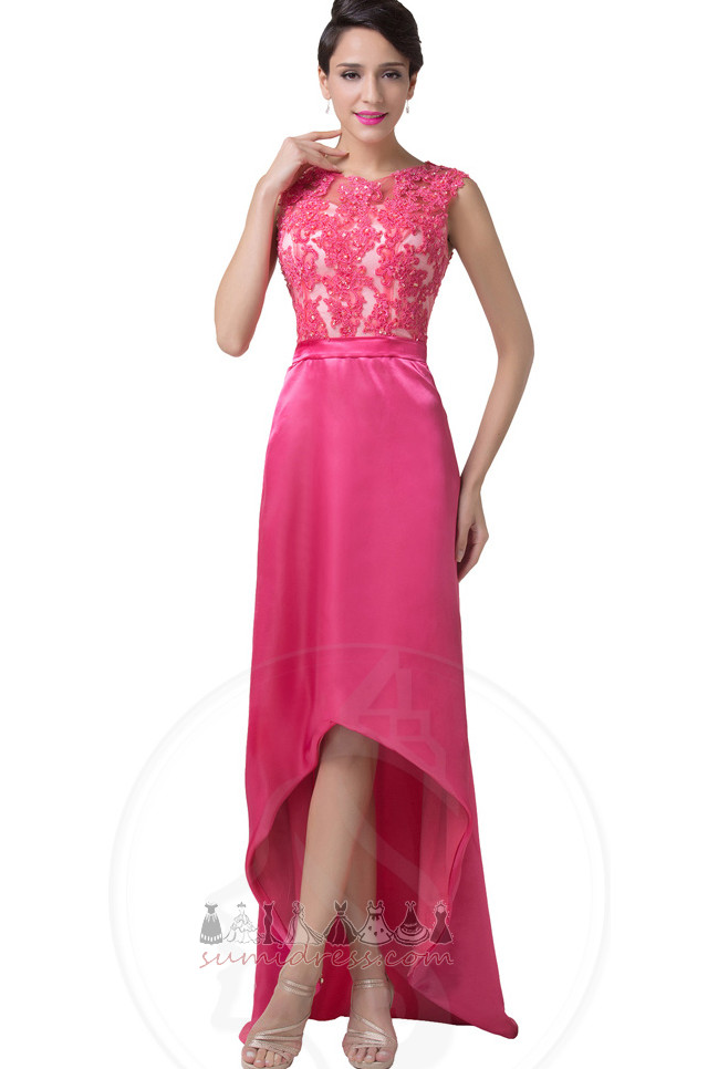 Zipper Up Hemline Asymmetrical Elegant Summer Asymmetrical Satin Party Dress