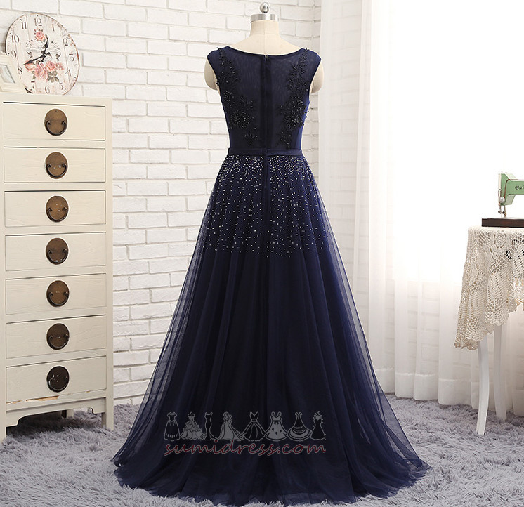 Zipper Up Inverted Triangle Bateau Beading Natural Waist Spring Mother Dress