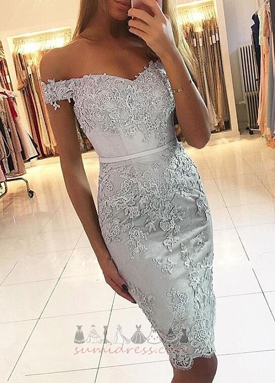 Zipper Up Lace Natural Waist Sexy Knee Length Lace Cocktail Dress
